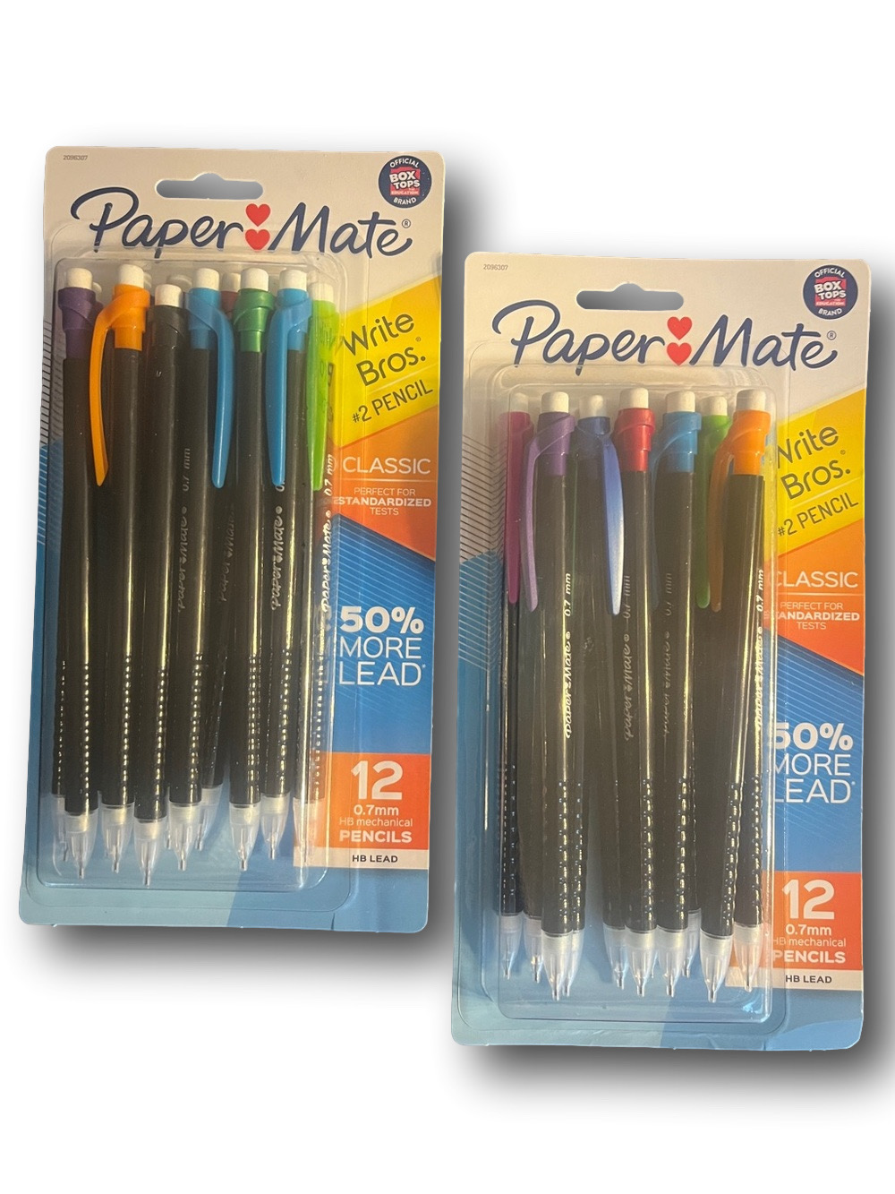 24 total Mechanical Pencils - Black Barrel with Assorted Accent Colors